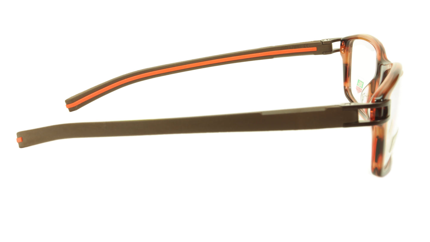 Tag Heuer Eyeglasses TH 7601 002 Brown Havana Orange Chocolate 55-17-145, 34 - Frame Bay