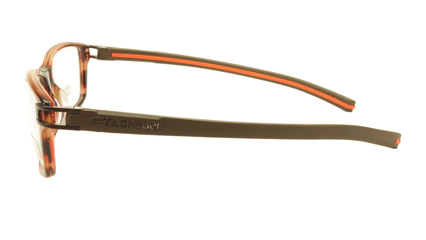 Tag Heuer Eyeglasses TH 7601 002 Brown Havana Orange Chocolate 55-17-145, 34 - Frame Bay