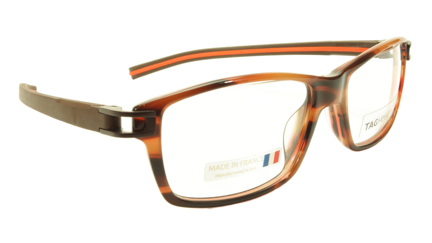 Tag Heuer Eyeglasses TH 7601 002 Brown Havana Orange Chocolate 55-17-145, 34 - Frame Bay
