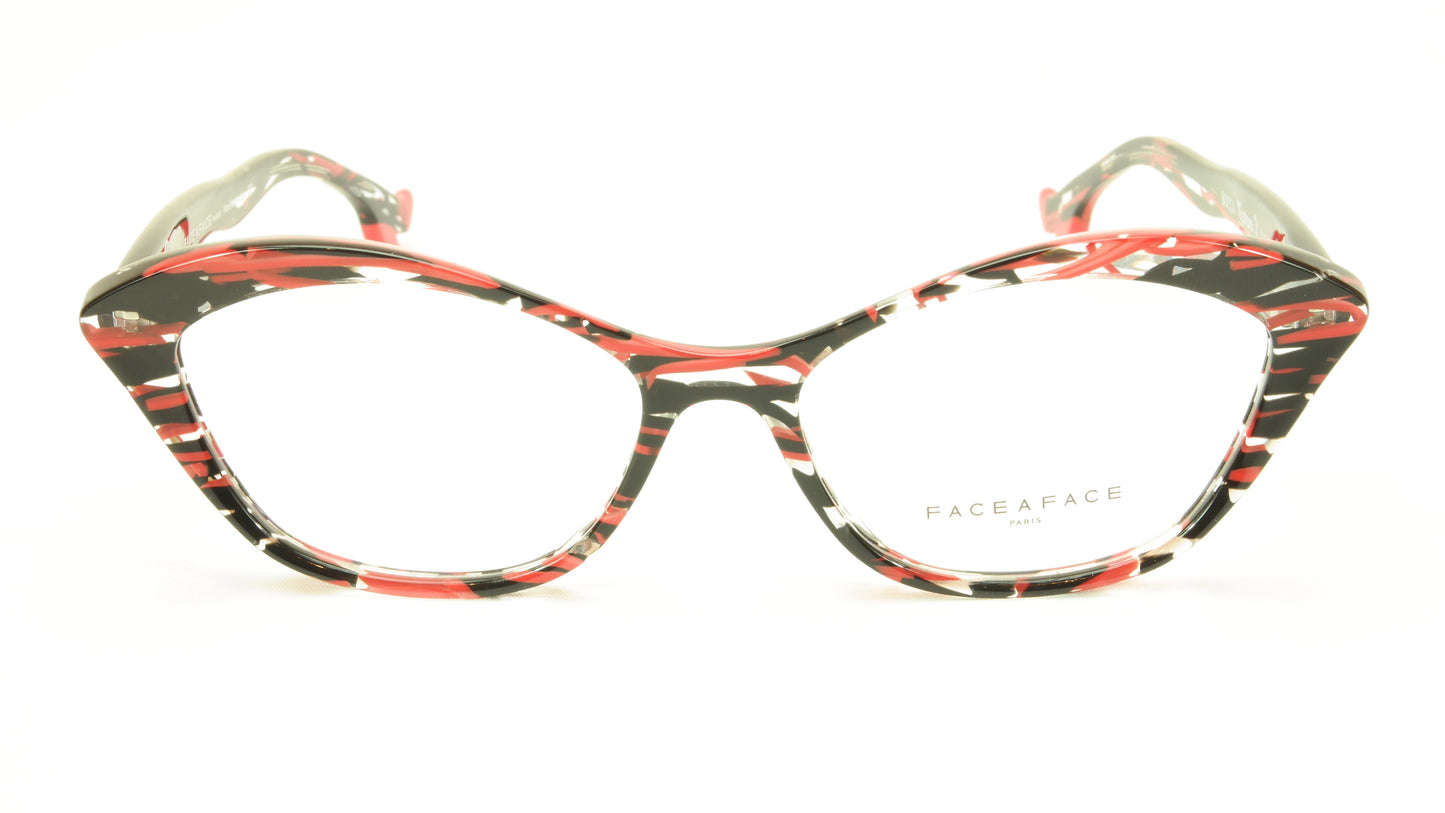 Face A Face Bocca Tatoo 3 Col. 3024 Lines and Red Light Eyeglasses Italy Made - Frame Bay