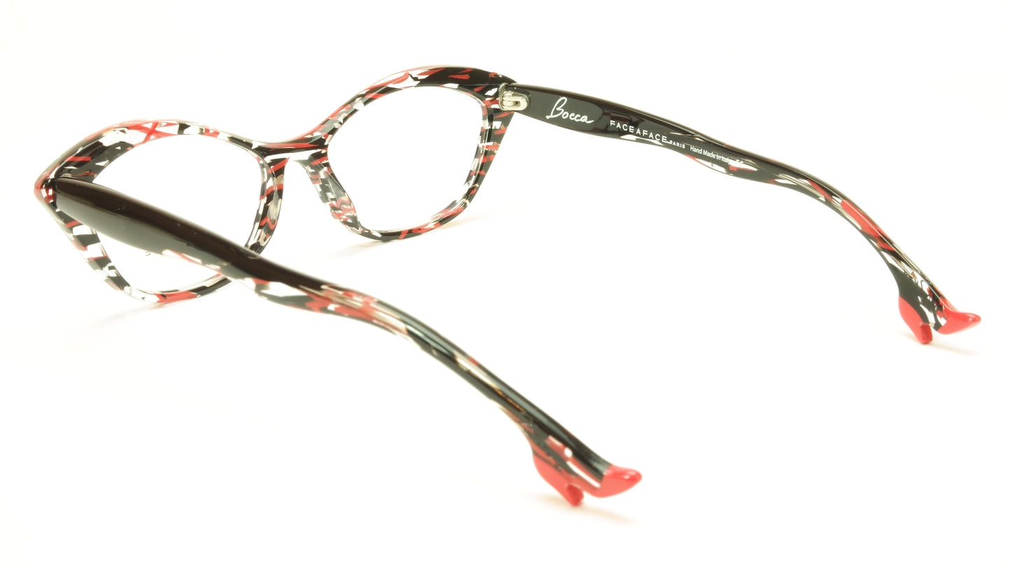 Face A Face Bocca Tatoo 3 Col. 3024 Lines and Red Light Eyeglasses Italy Made - Frame Bay