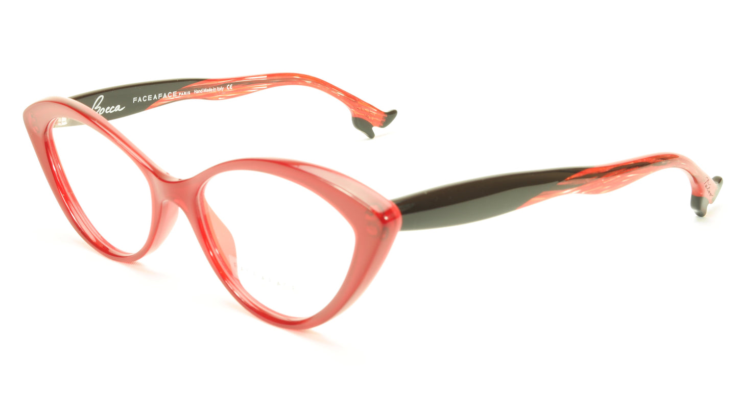 Face A Face Bocca Tatoo 1 Col. 2016 Red Flashy Red Eyeglasses Italy Hand Made - Frame Bay