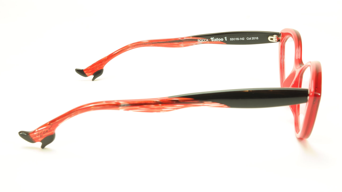 Face A Face Bocca Tatoo 1 Col. 2016 Red Flashy Red Eyeglasses Italy Hand Made - Frame Bay
