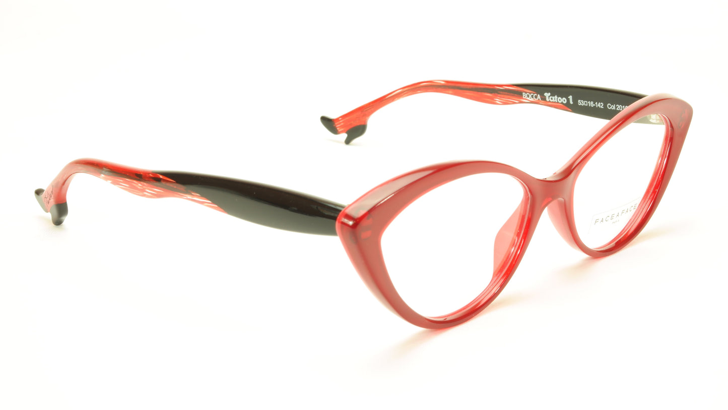 Face A Face Bocca Tatoo 1 Col. 2016 Red Flashy Red Eyeglasses Italy Hand Made - Frame Bay