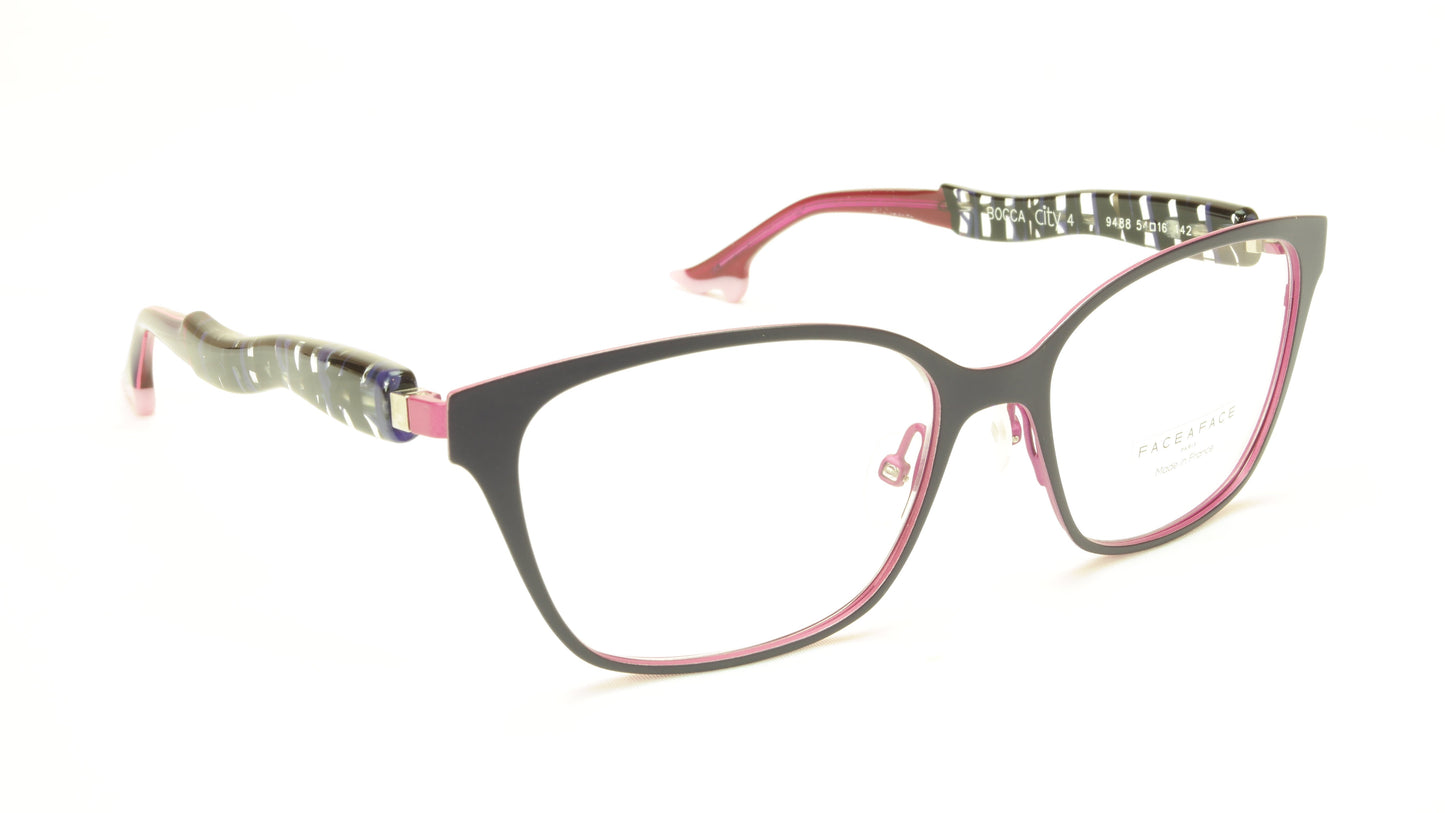 Face A Face Bocca City 4 Col. 9488 Purple Pink Eyeglasses Italy Made 54-16-142 - Frame Bay