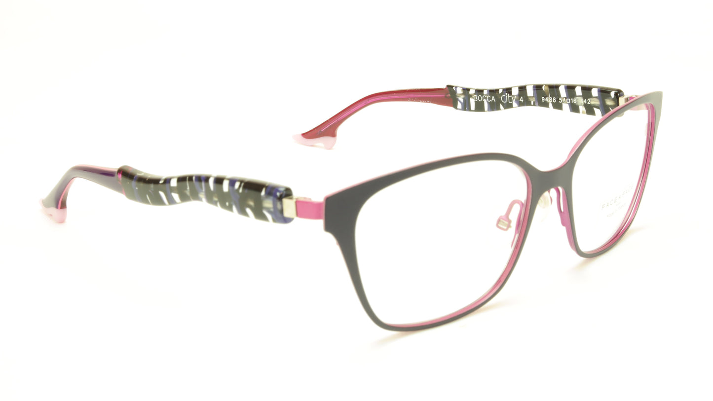 Face A Face Bocca City 4 Col. 9488 Purple Pink Eyeglasses Italy Made 54-16-142 - Frame Bay