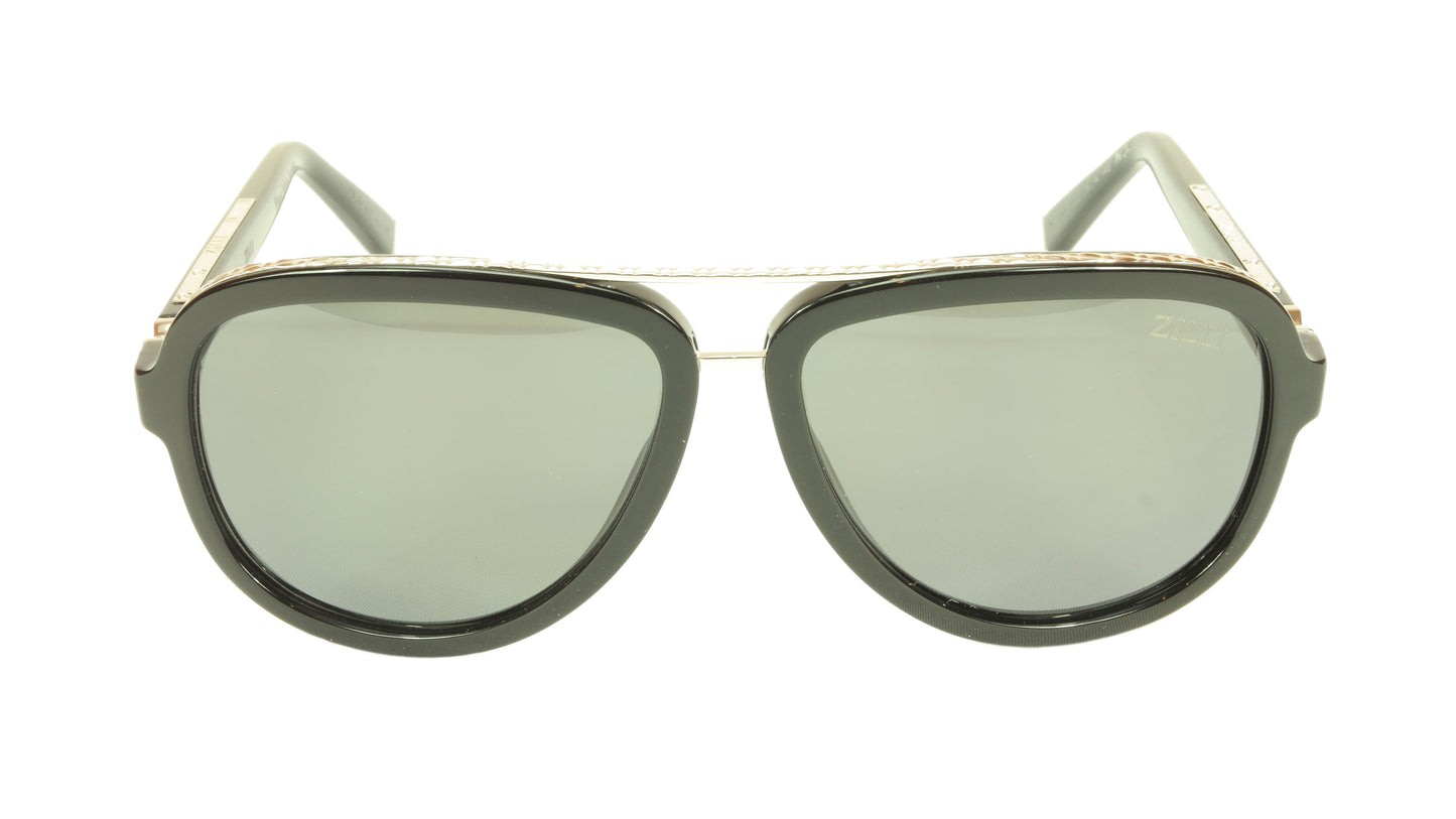 ZILLI Sunglasses Polarized Hand Made Acetate Titanium Black France ZI 65003 C03 - Frame Bay