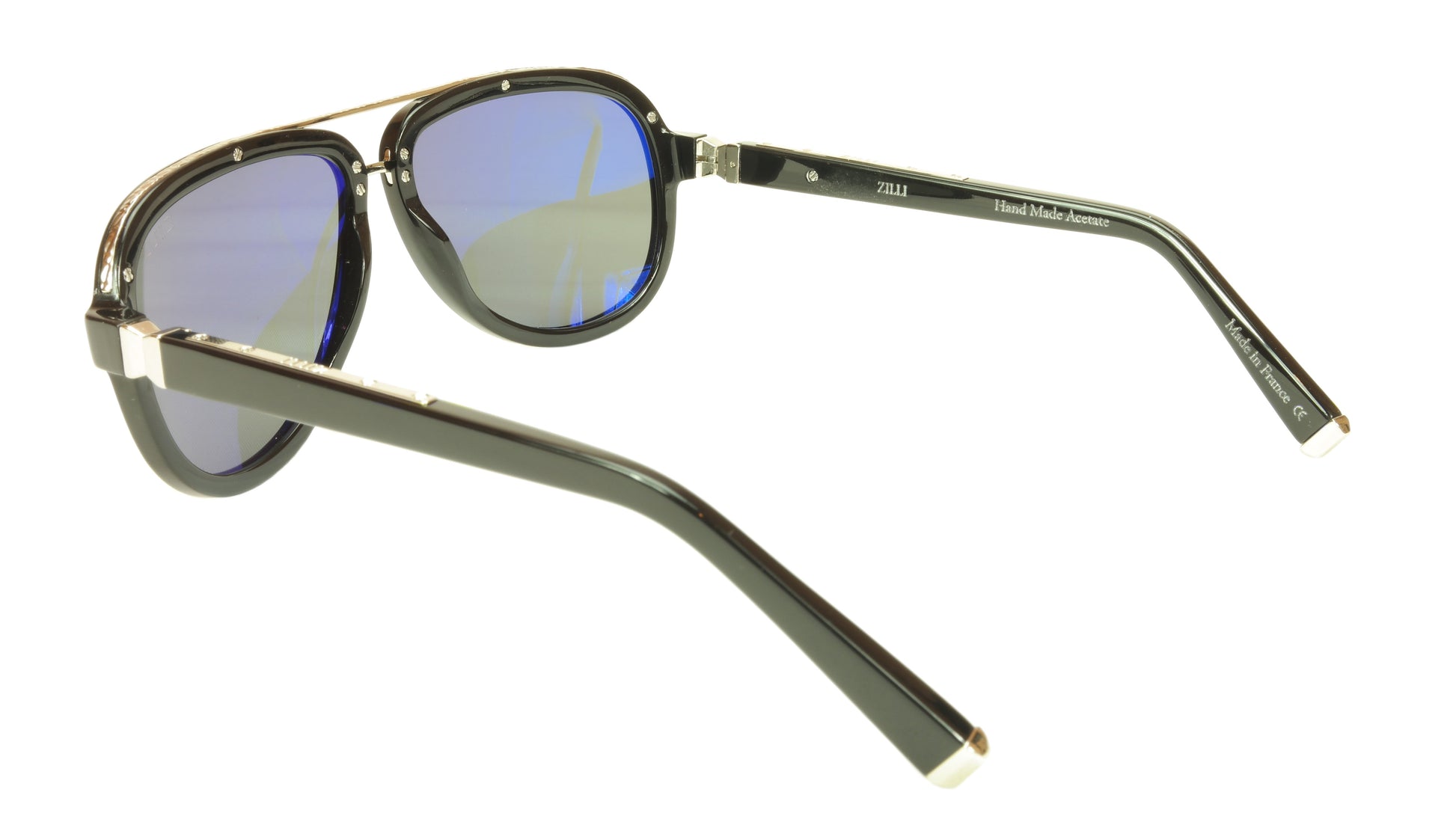 ZILLI Sunglasses Polarized Hand Made Acetate Titanium Black France ZI 65003 C03 - Frame Bay