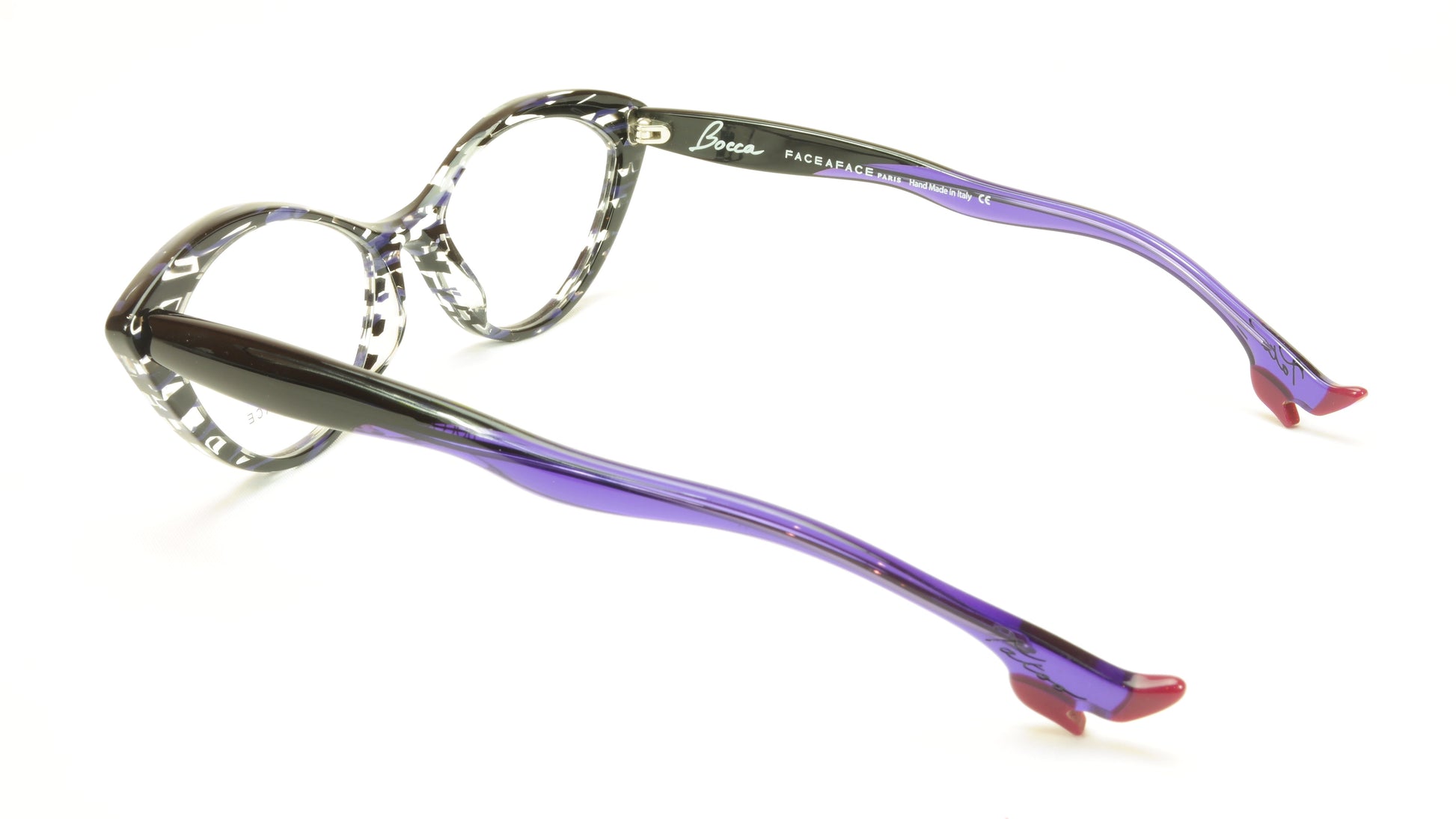 Face A Face Bocca Tatoo 1 Col. 2014 Lines and Blue Light Eyeglasses Italy Made - Frame Bay