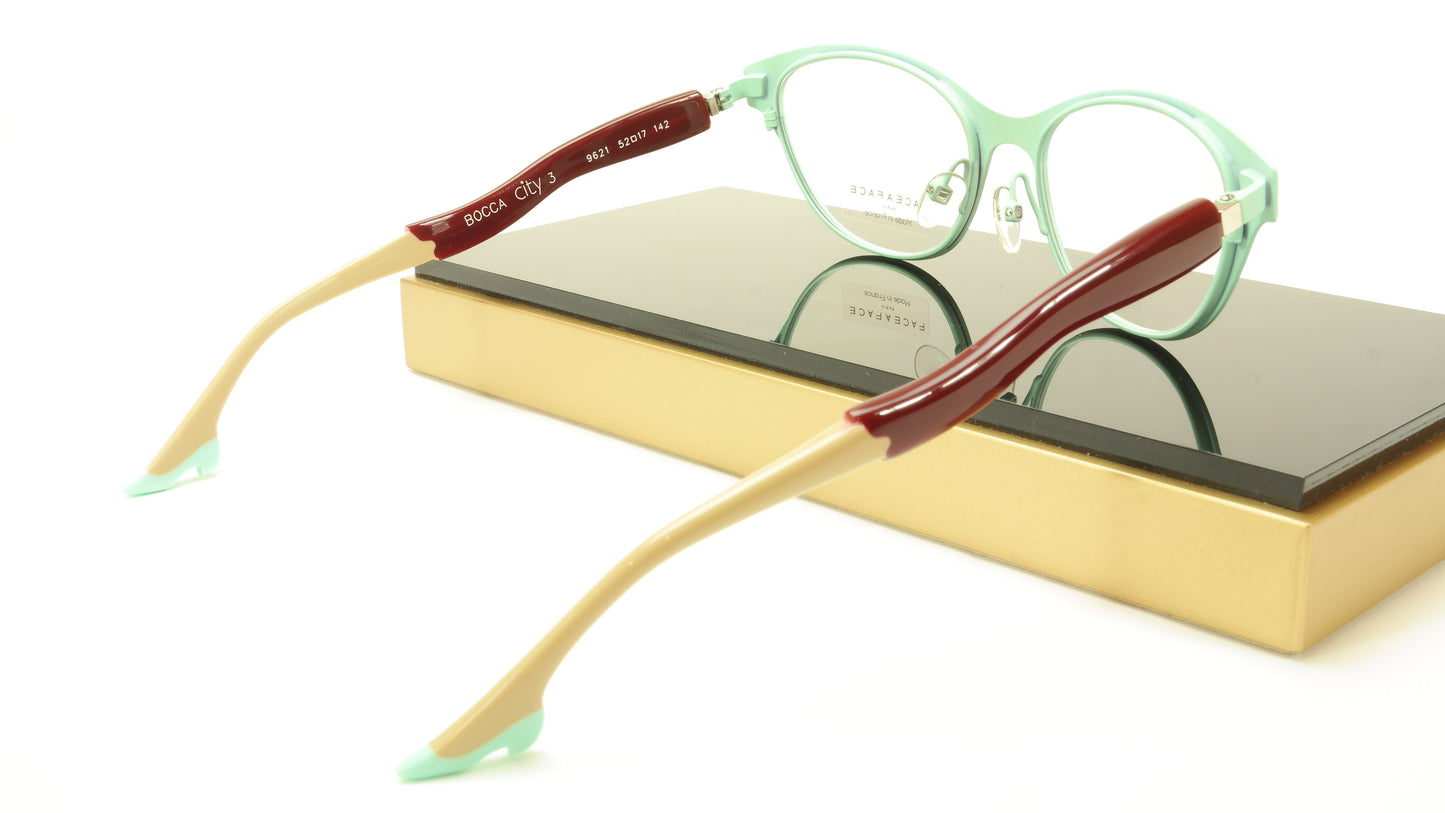 Face A Face Bocca City 3 Col. 9621 Eggplant Eyeglasses France Made 52-17-142 Glasses - Frame Bay