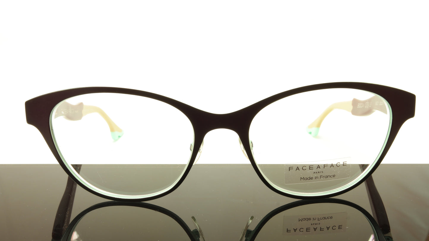 Face A Face Bocca City 3 Col. 9621 Eggplant Eyeglasses France Made 52-17-142 Glasses - Frame Bay