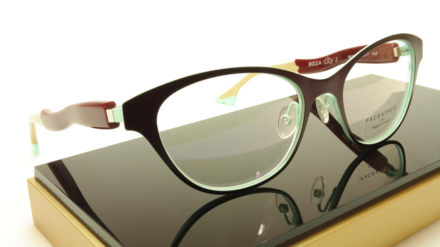 Face A Face Bocca City 3 Col. 9621 Eggplant Eyeglasses France Made 52-17-142 Glasses - Frame Bay