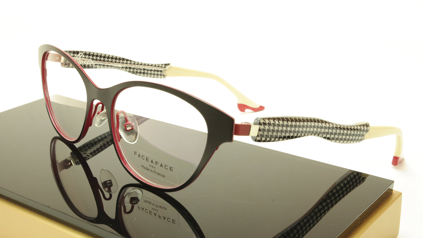 Face A Face Bocca City 3 Col. 9417 Black Red Eyeglasses France Made 52-17-142 - Frame Bay