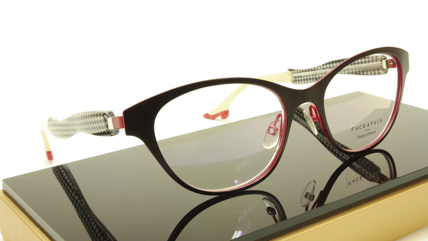 Face A Face Bocca City 3 Col. 9417 Black Red Eyeglasses France Made 52-17-142 - Frame Bay