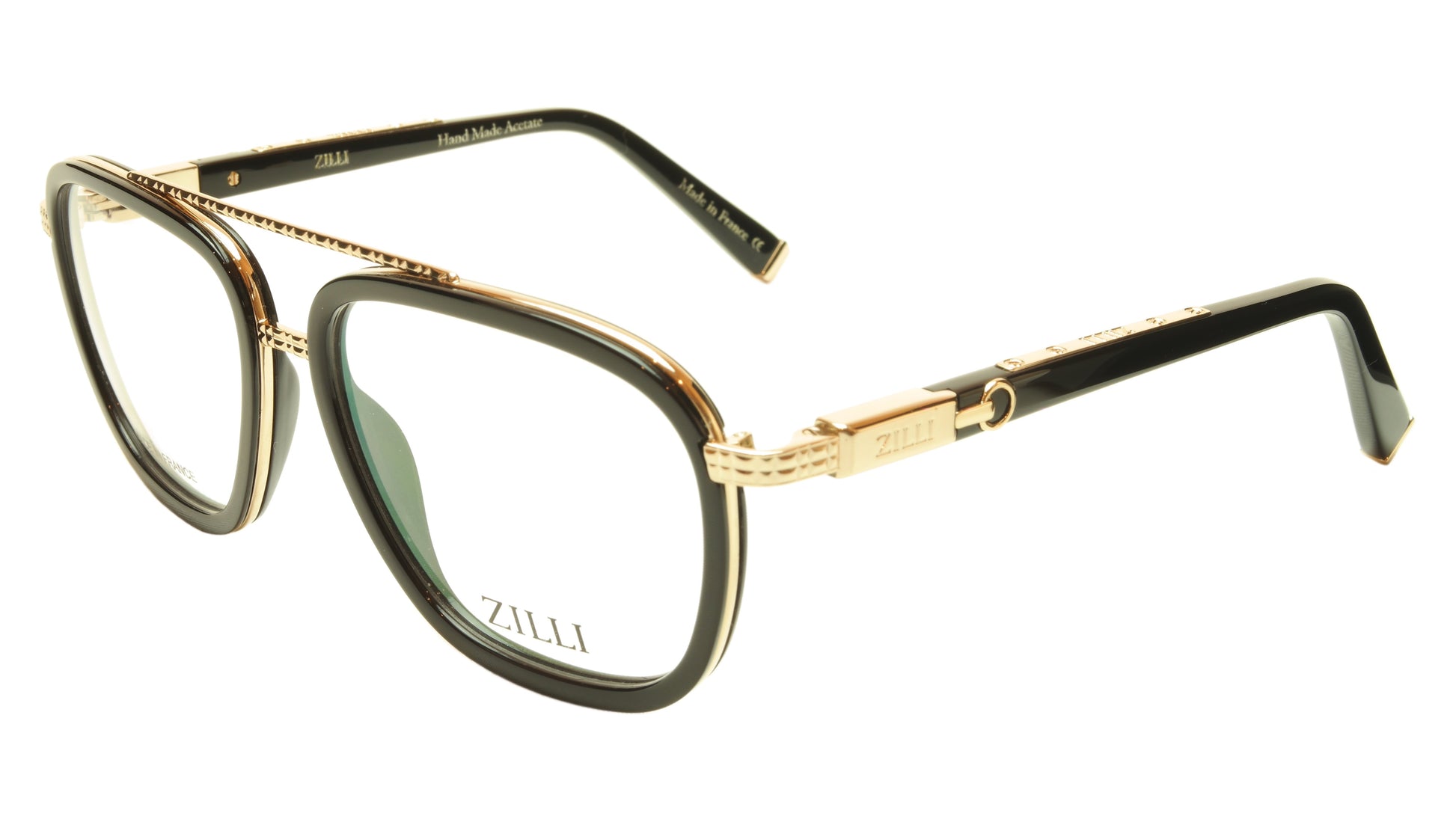 ZILLI Eyeglasses Frame Acetate Leather Titanium France Hand Made ZI 60016 C01 - Frame Bay