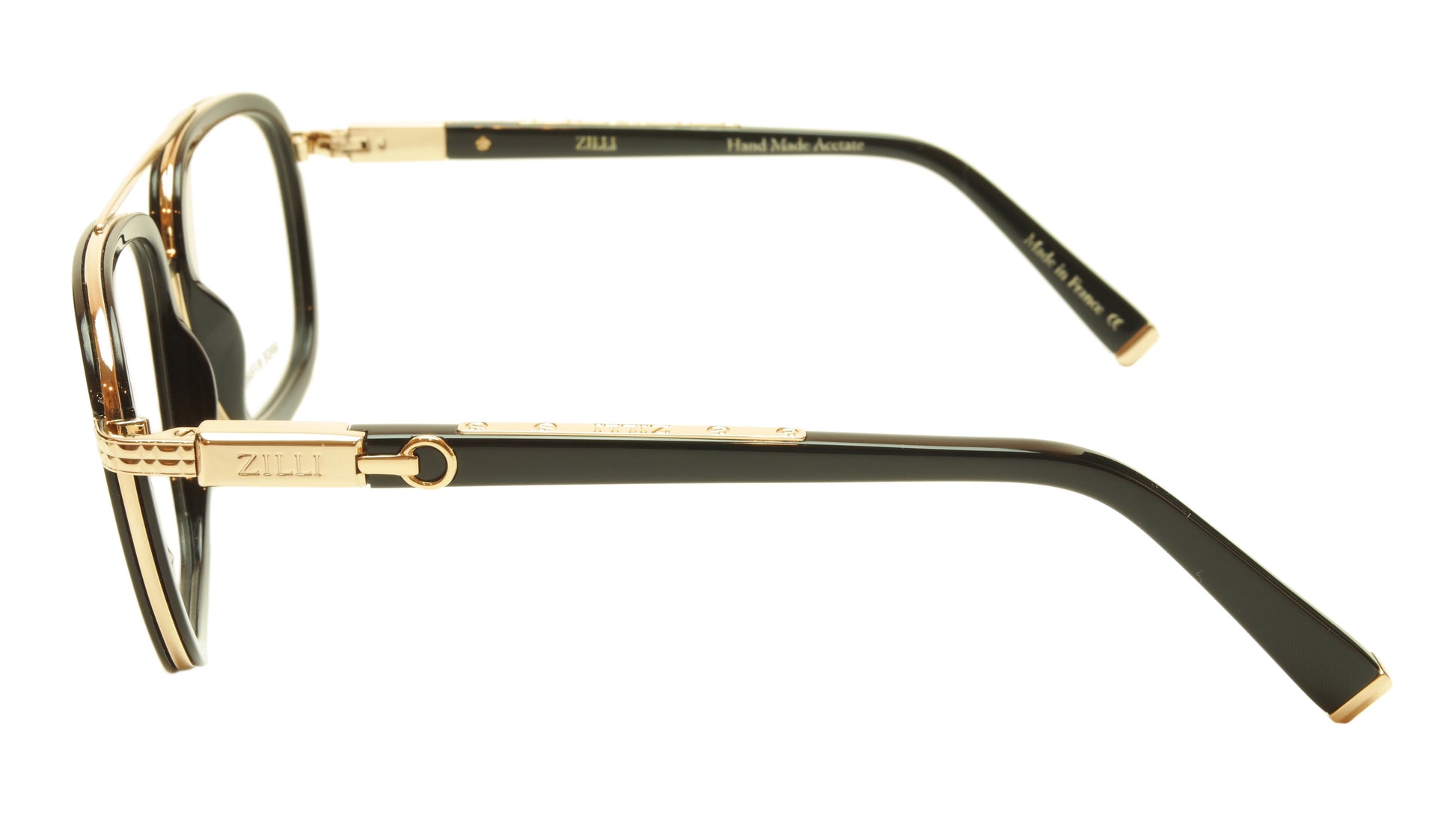 ZILLI Eyeglasses Frame Acetate Leather Titanium France Hand Made ZI 60016 C01 - Frame Bay