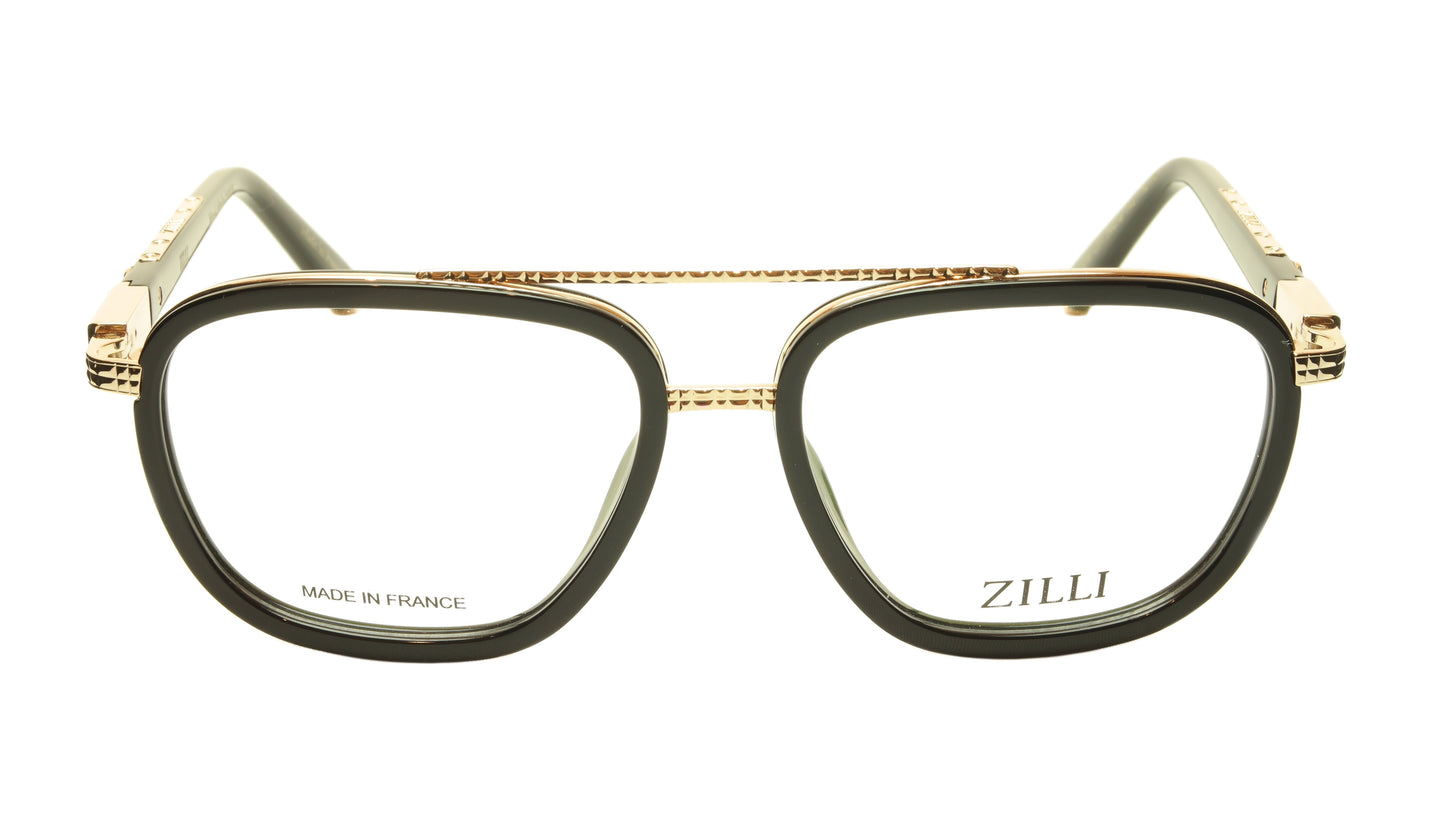 ZILLI Eyeglasses Frame Acetate Leather Titanium France Hand Made ZI 60016 C01 - Frame Bay