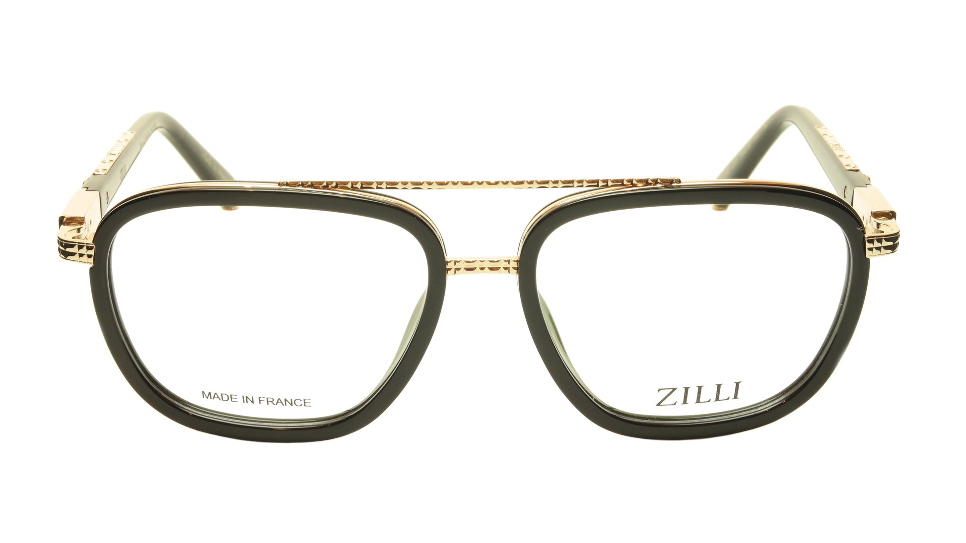 ZILLI Eyeglasses Frame Acetate Leather Titanium France Hand Made ZI 60016 C01 - Frame Bay