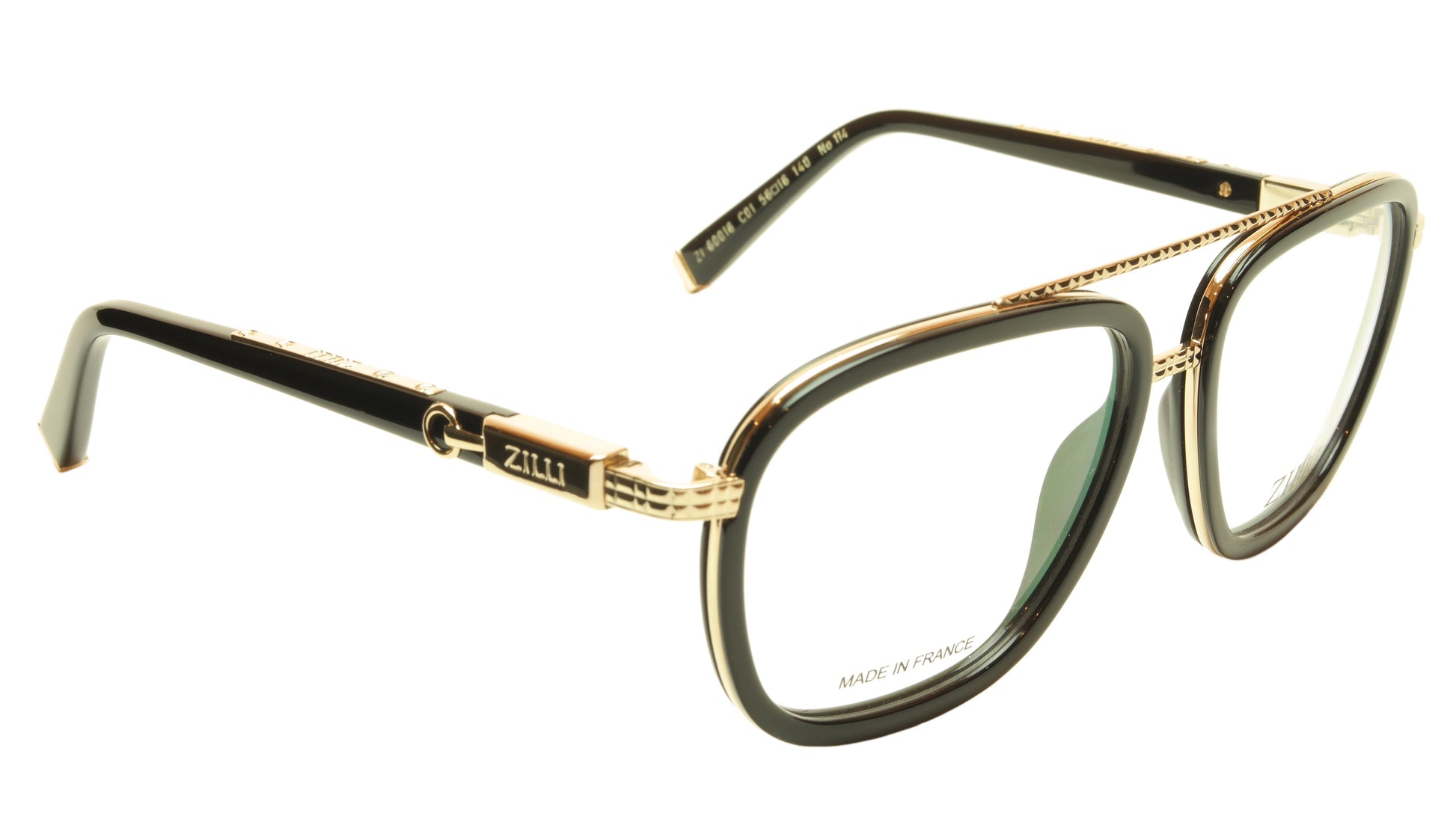 ZILLI Eyeglasses Frame Acetate Leather Titanium France Hand Made ZI 60016 C01 - Frame Bay