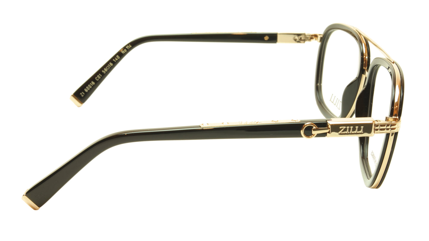 ZILLI Eyeglasses Frame Acetate Leather Titanium France Hand Made ZI 60016 C01 - Frame Bay