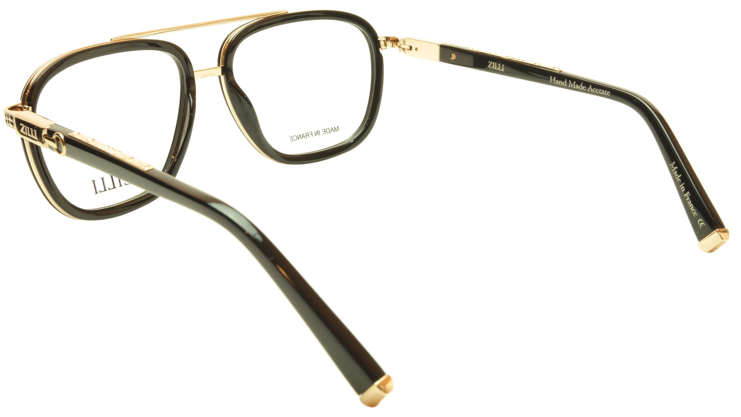 ZILLI Eyeglasses Frame Acetate Leather Titanium France Hand Made ZI 60016 C01 - Frame Bay