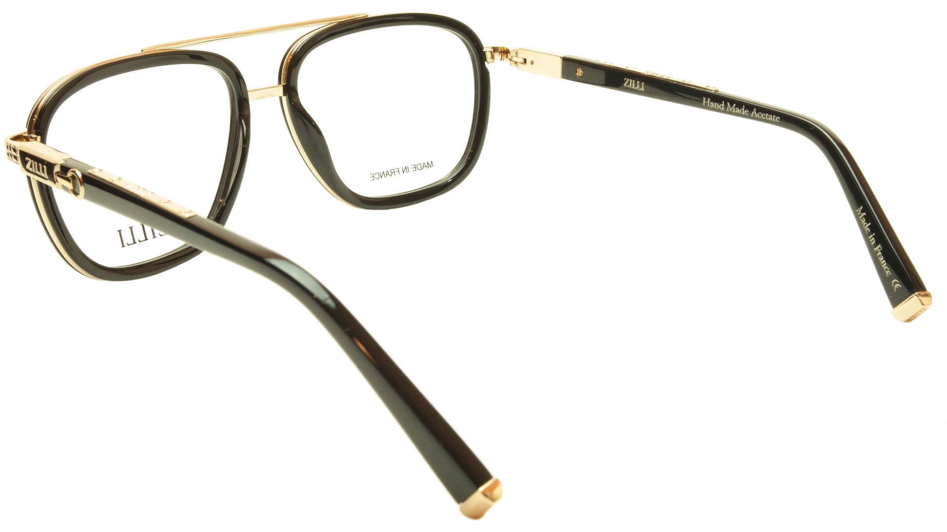 ZILLI Eyeglasses Frame Acetate Leather Titanium France Hand Made ZI 60016 C01 - Frame Bay