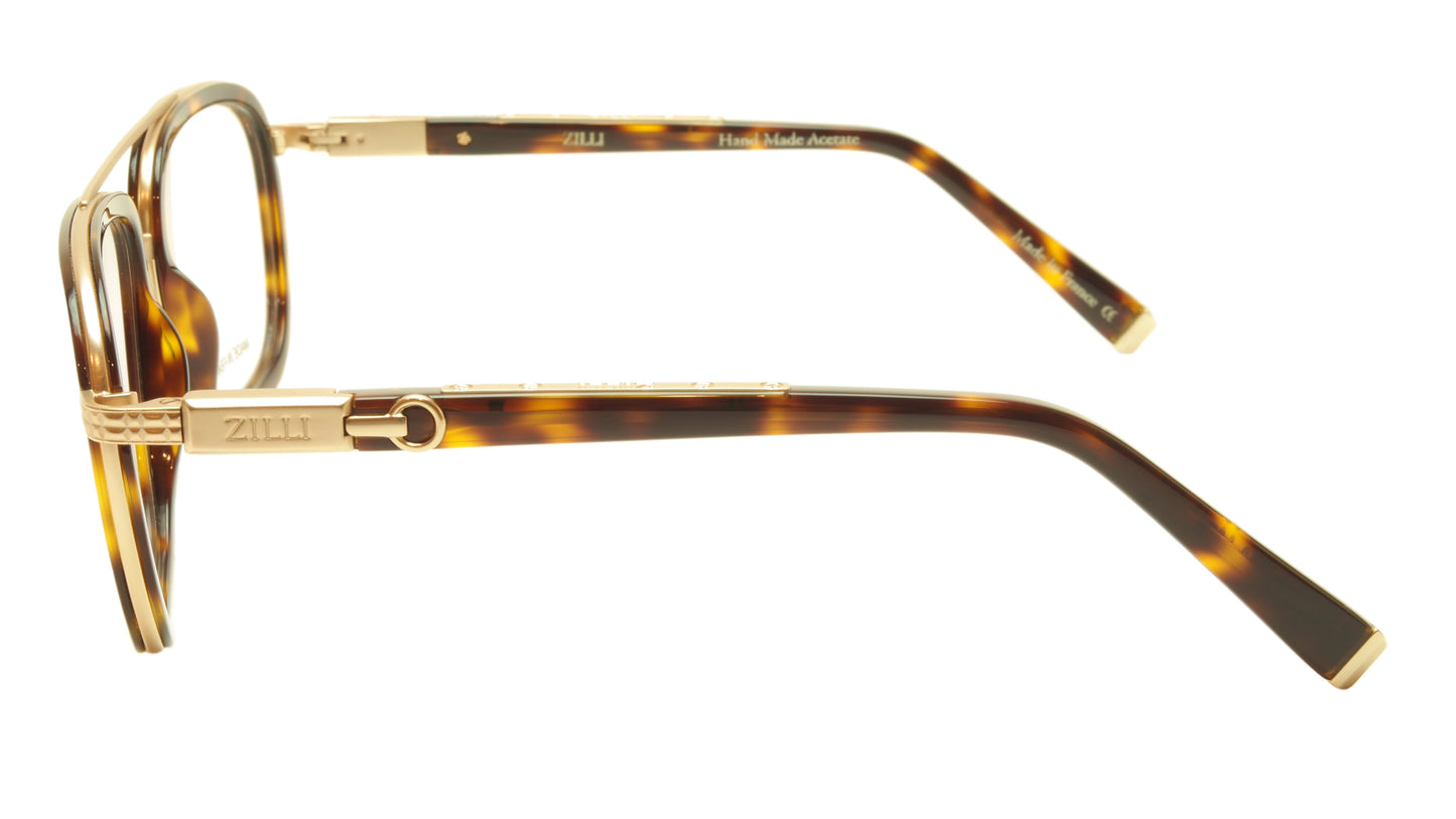 ZILLI Eyeglasses Frame Acetate Titanium Tortoise France Hand Made ZI 60016 C03 - Frame Bay