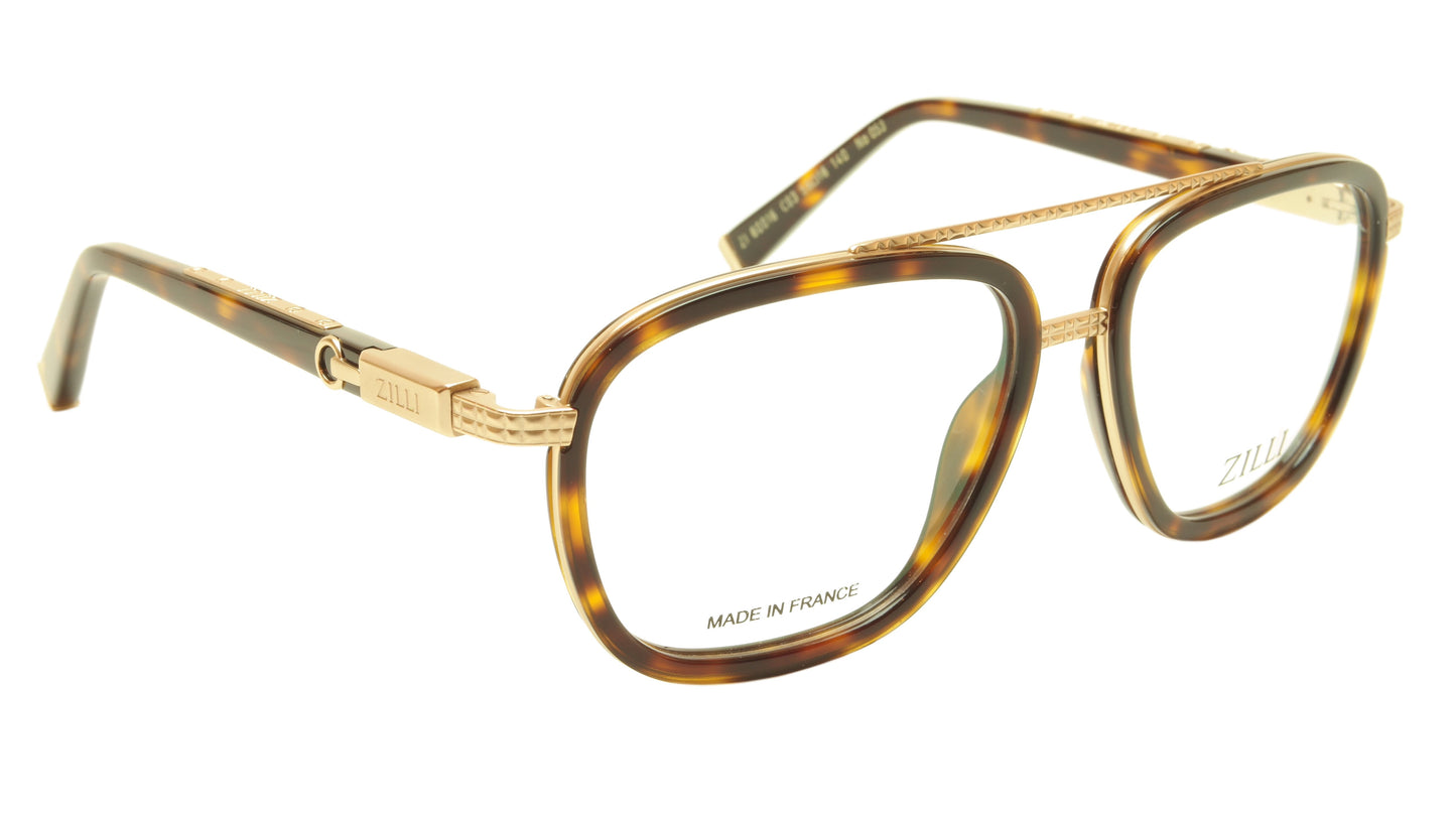 ZILLI Eyeglasses Frame Acetate Titanium Tortoise France Hand Made ZI 60016 C03 - Frame Bay