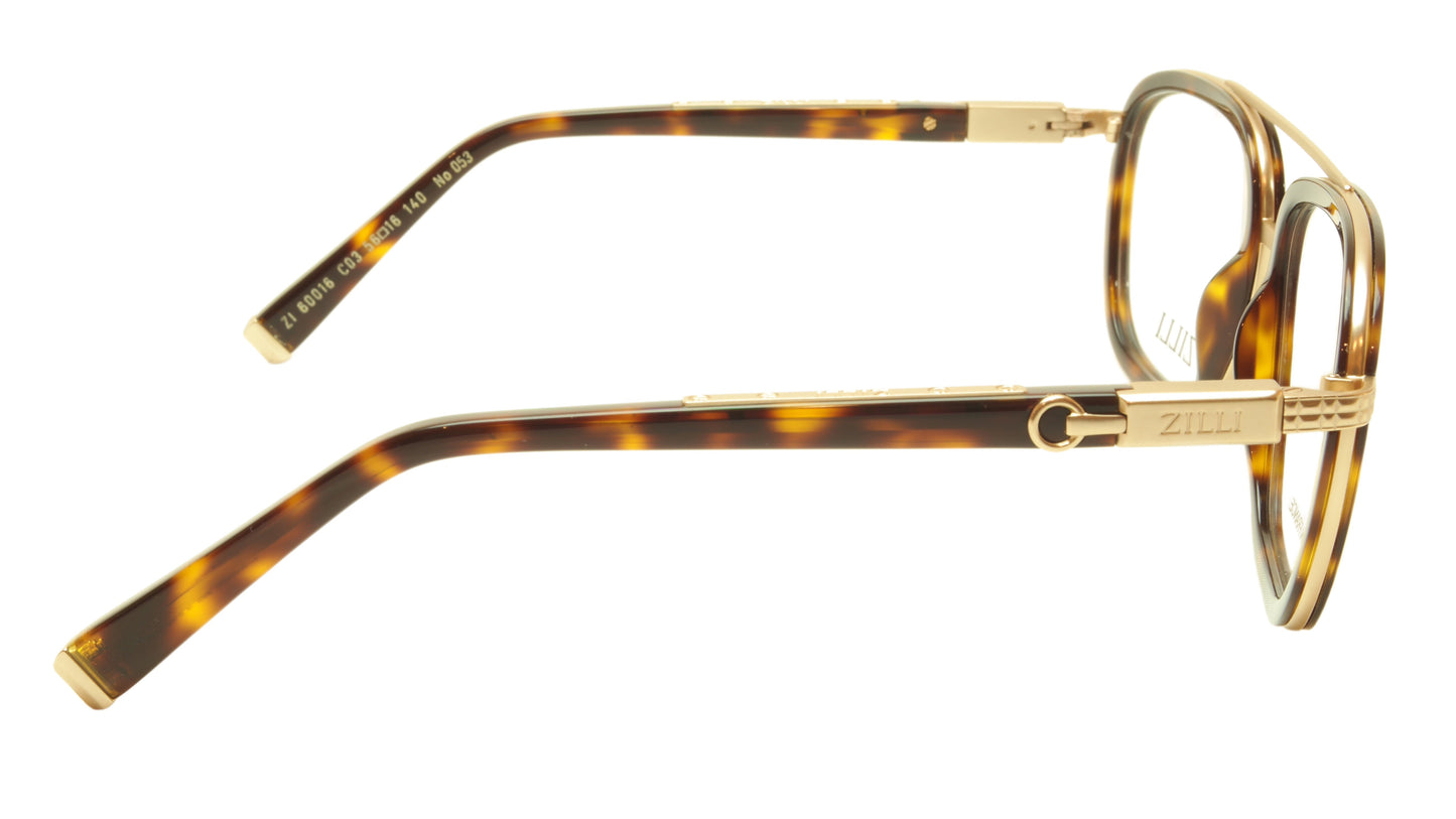 ZILLI Eyeglasses Frame Acetate Titanium Tortoise France Hand Made ZI 60016 C03 - Frame Bay