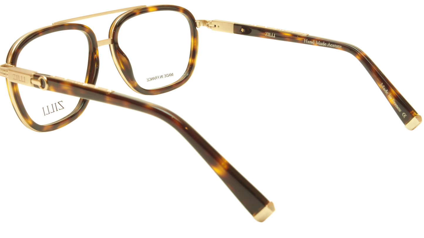 ZILLI Eyeglasses Frame Acetate Titanium Tortoise France Hand Made ZI 60016 C03 - Frame Bay