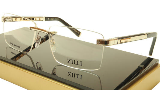 ZILLI Eyeglasses Frame Acetate Leather Titanium France Hand Made ZI 60012 C02 - Frame Bay