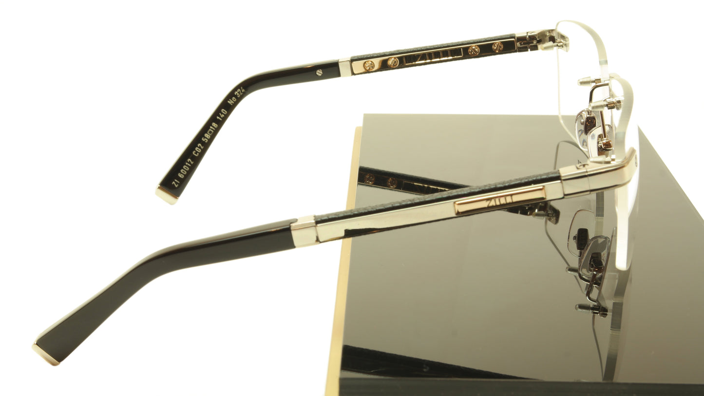 ZILLI Eyeglasses Frame Acetate Leather Titanium France Hand Made ZI 60012 C02 - Frame Bay