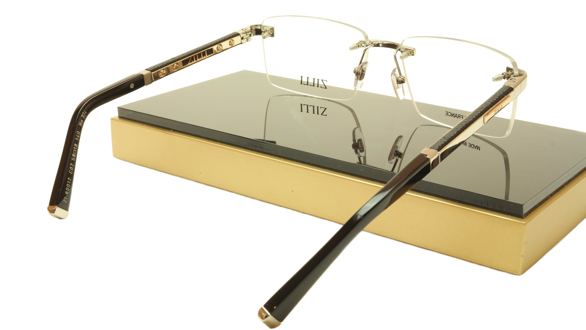 ZILLI Eyeglasses Frame Acetate Leather Titanium France Hand Made ZI 60012 C02 - Frame Bay