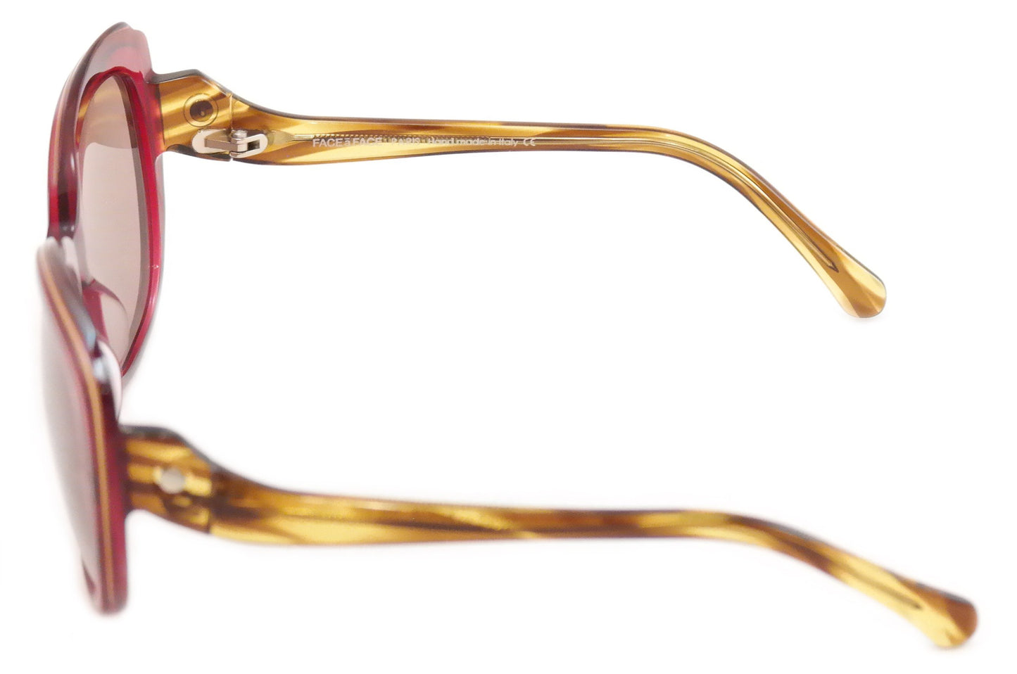 Face A Face Sunglasses Paris Brune 1 608 Pink Tan Plastic Italy Hand Made - Frame Bay