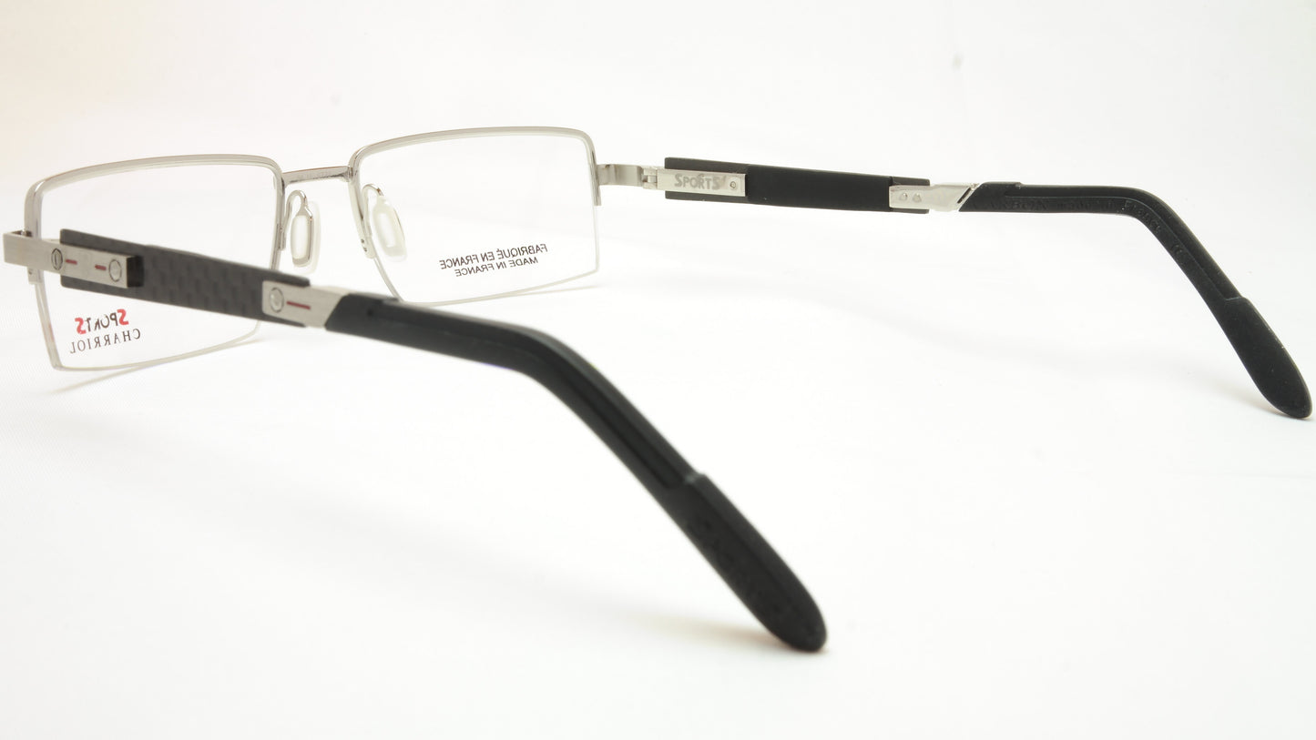 Charriol Eyeglasses Frame SP23003 C3 Sports Carbon Chrome Black France Made - Frame Bay