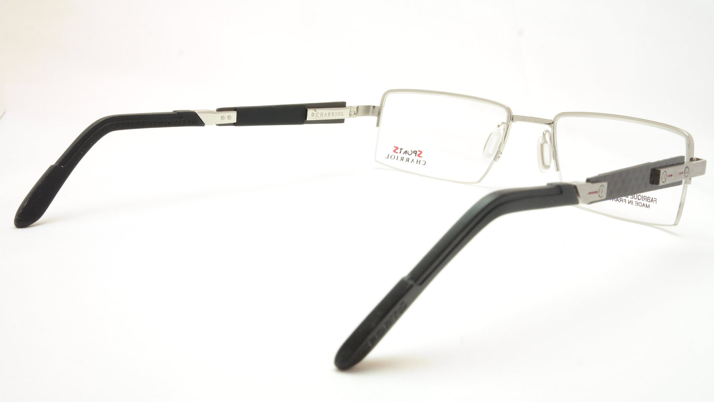 Charriol Eyeglasses Frame SP23003 C3 Sports Carbon Chrome Black France Made - Frame Bay