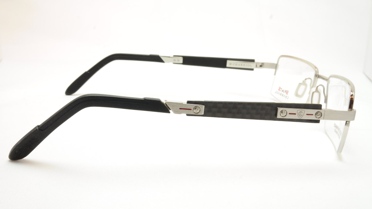Charriol Eyeglasses Frame SP23003 C3 Sports Carbon Chrome Black France Made - Frame Bay