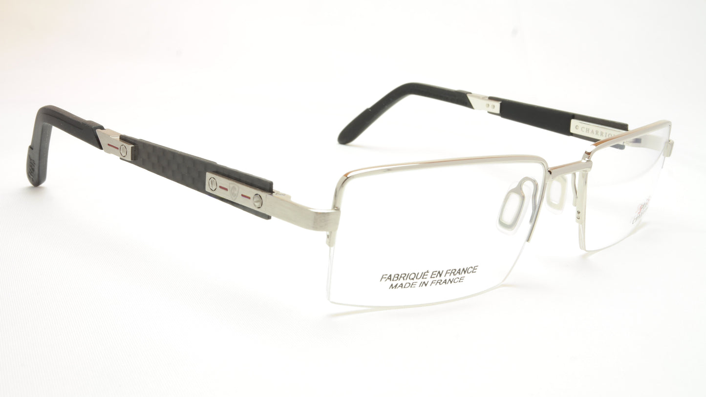Charriol Eyeglasses Frame SP23003 C3 Sports Carbon Chrome Black France Made - Frame Bay