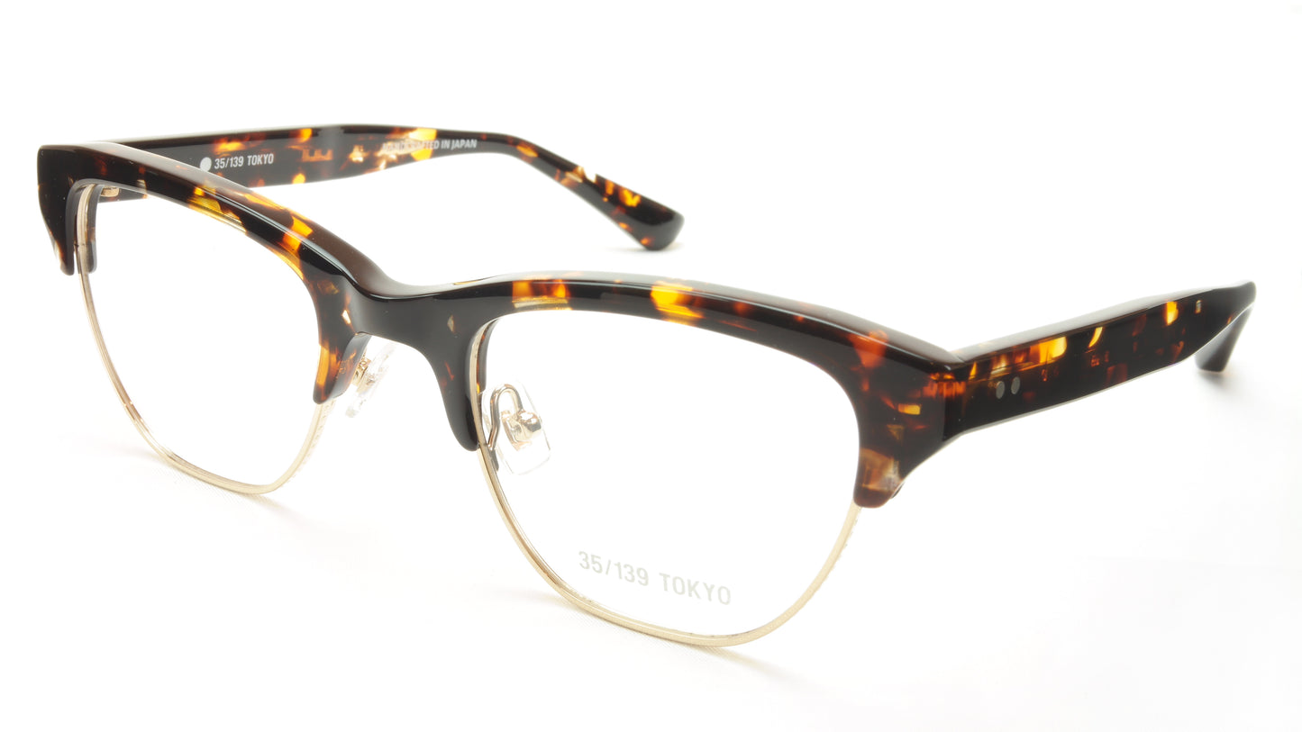 35/139 Tokyo BEKKO2 107-0004 Eyeglasses Frame Tortoise Gold 51-22-145 Japan Made - Frame Bay