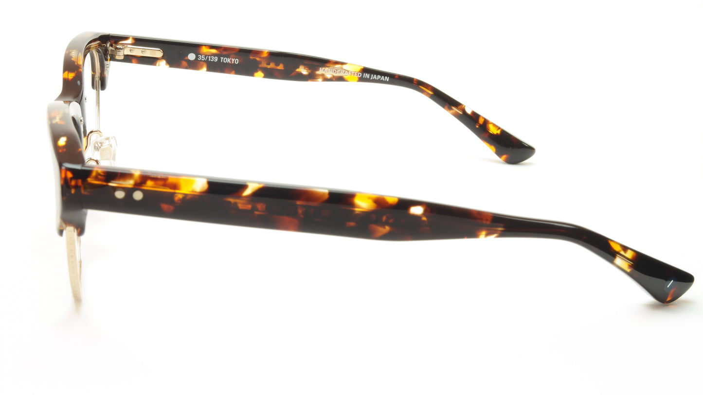 35/139 Tokyo BEKKO2 107-0004 Eyeglasses Frame Tortoise Gold 51-22-145 Japan Made - Frame Bay