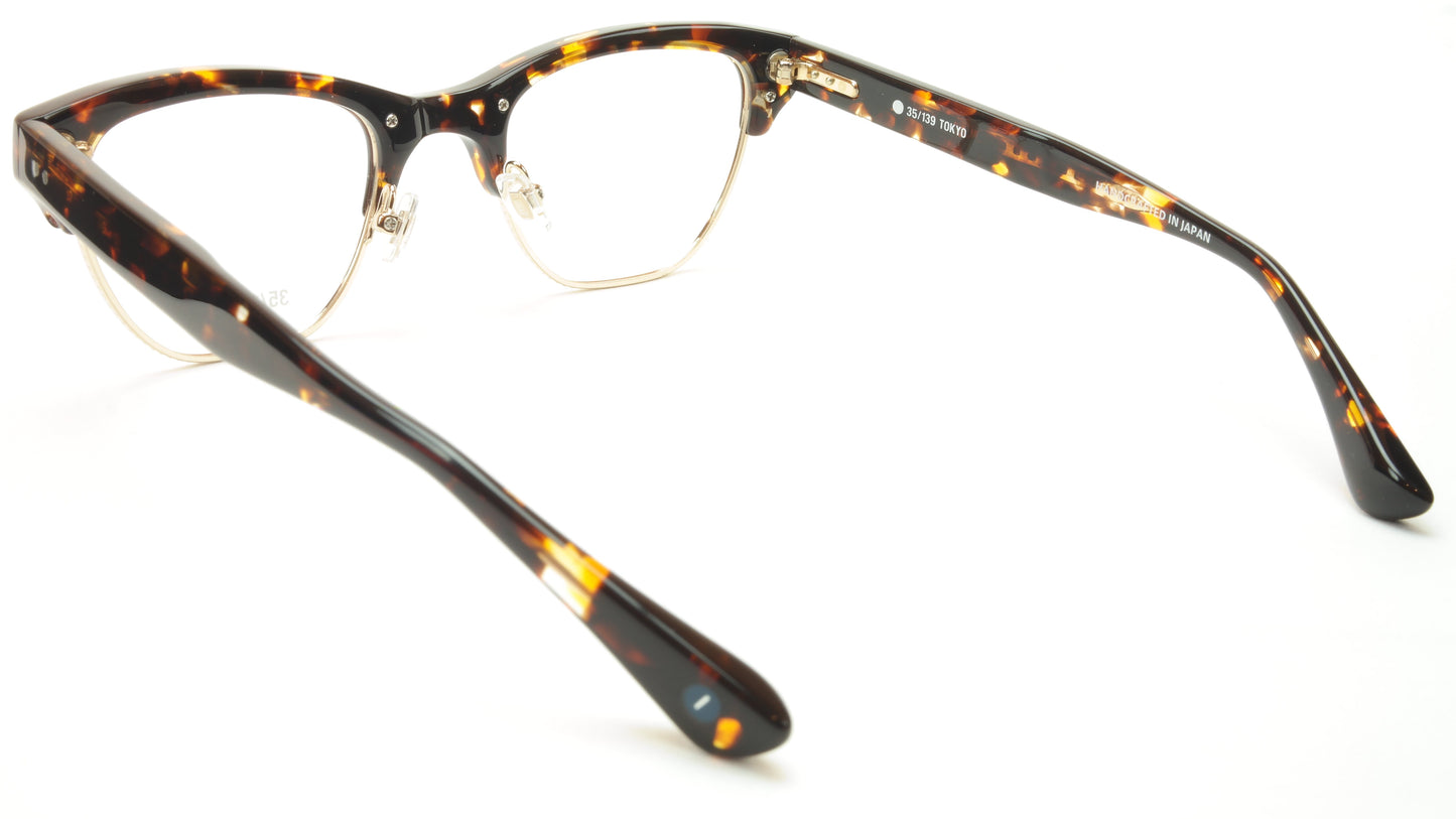 35/139 Tokyo BEKKO2 107-0004 Eyeglasses Frame Tortoise Gold 51-22-145 Japan Made - Frame Bay