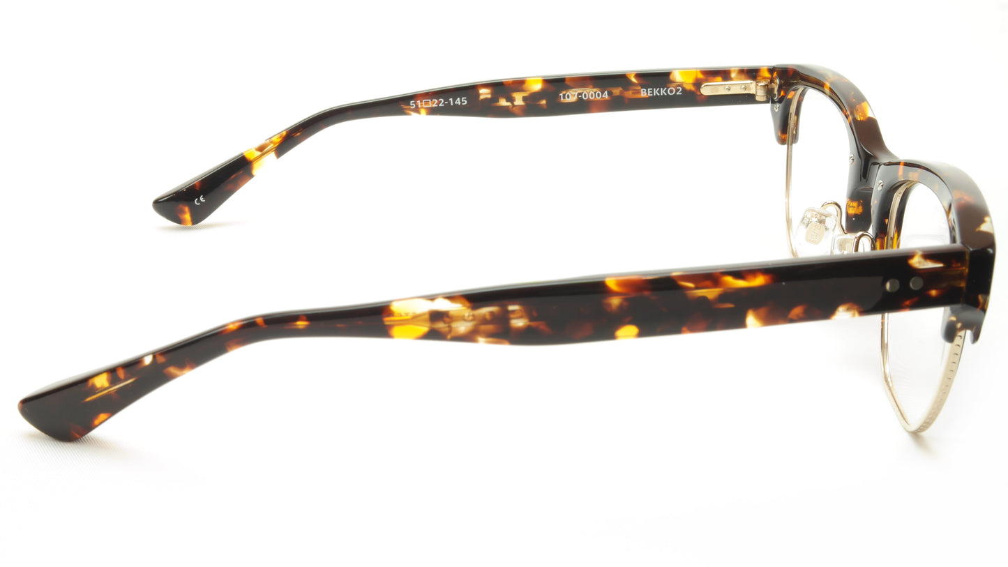 35/139 Tokyo BEKKO2 107-0004 Eyeglasses Frame Tortoise Gold 51-22-145 Japan Made - Frame Bay