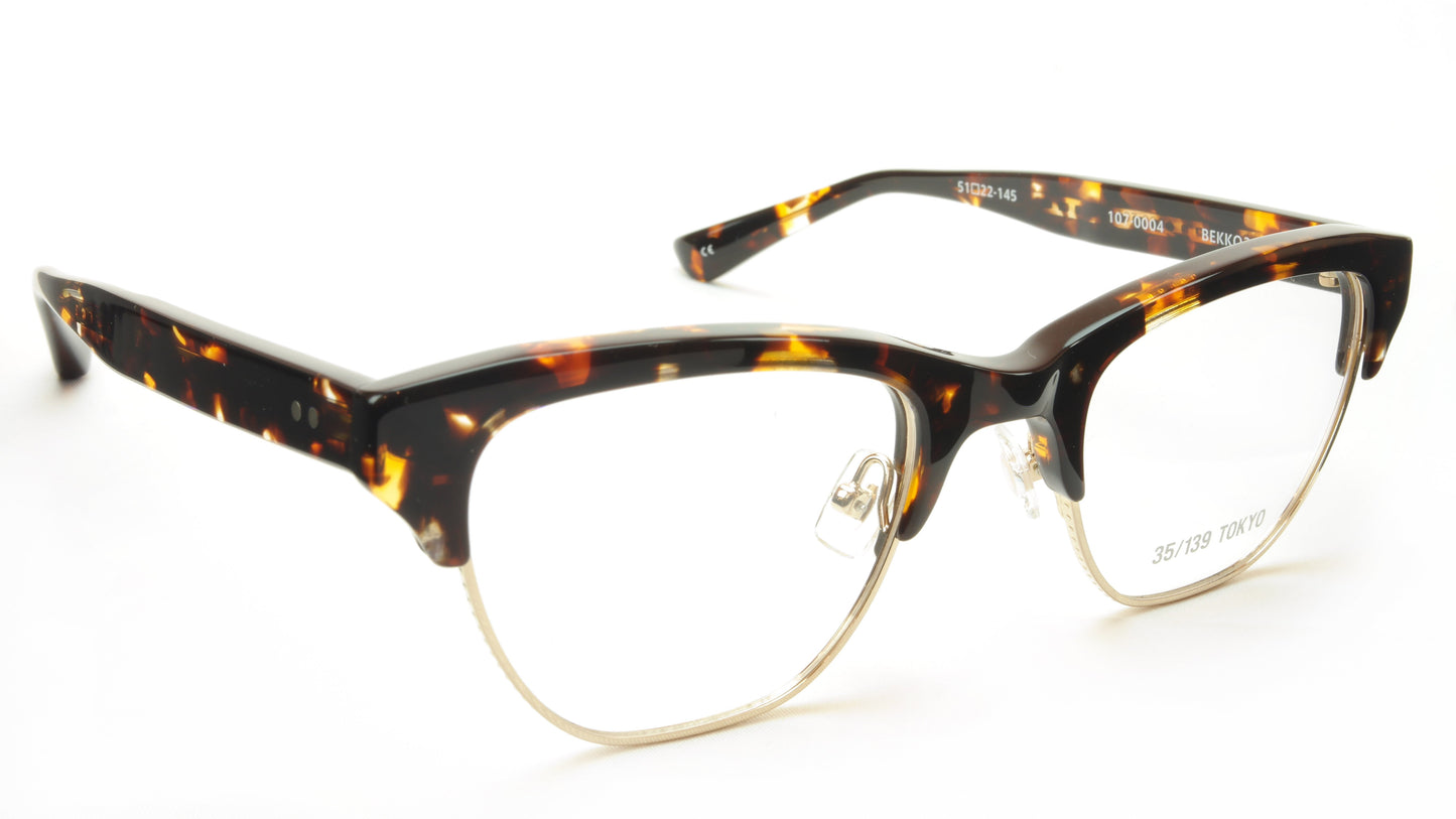 35/139 Tokyo BEKKO2 107-0004 Eyeglasses Frame Tortoise Gold 51-22-145 Japan Made - Frame Bay