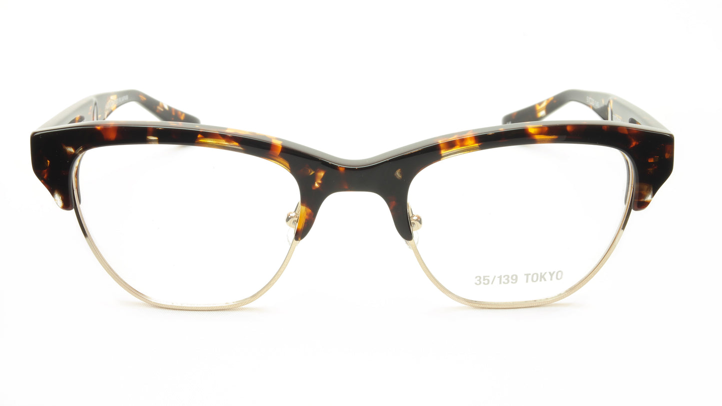 35/139 Tokyo BEKKO2 107-0004 Eyeglasses Frame Tortoise Gold 51-22-145 Japan Made - Frame Bay