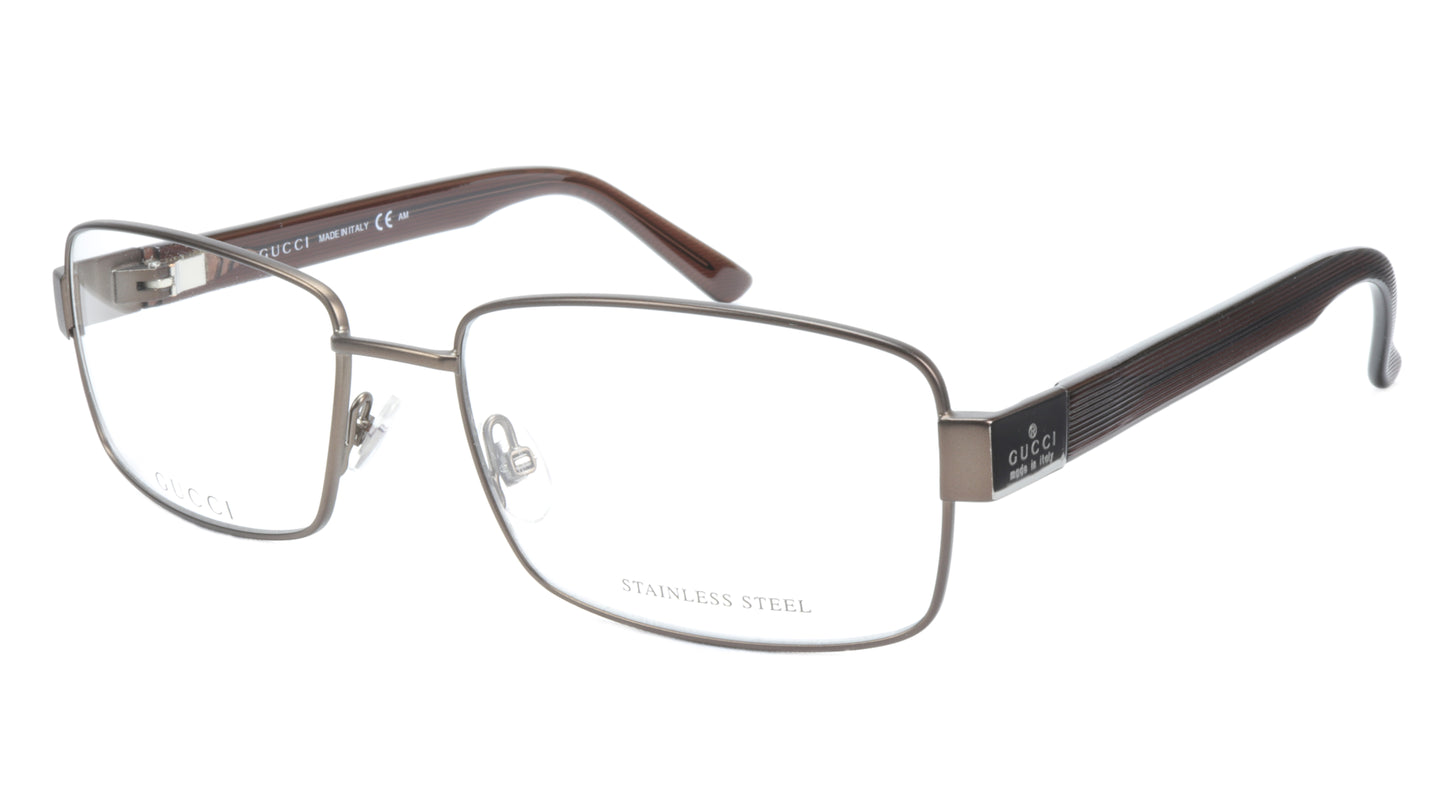 Gucci Eyeglasses Frame GG 1942 RQ5 Brown Metal Acetate Italy Made 55-17-135, 35 - Frame Bay
