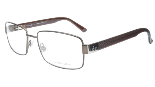 Gucci Eyeglasses Frame GG 1942 RQ5 Brown Metal Acetate Italy Made 55-17-135, 35 - Frame Bay