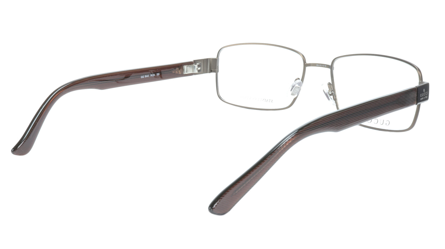 Gucci Eyeglasses Frame GG 1942 RQ5 Brown Metal Acetate Italy Made 55-17-135, 35 - Frame Bay