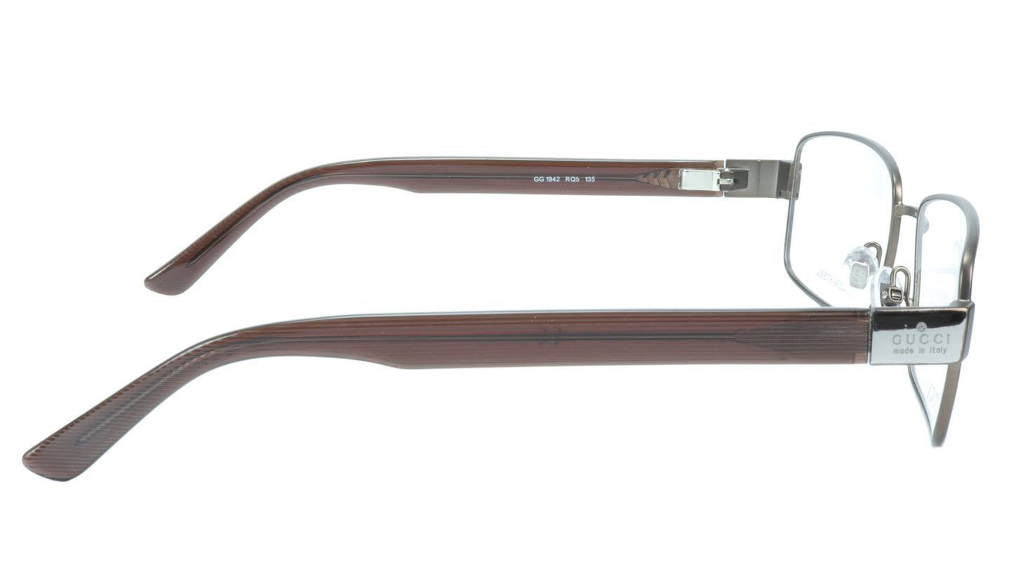 Gucci Eyeglasses Frame GG 1942 RQ5 Brown Metal Acetate Italy Made 55-17-135, 35 - Frame Bay