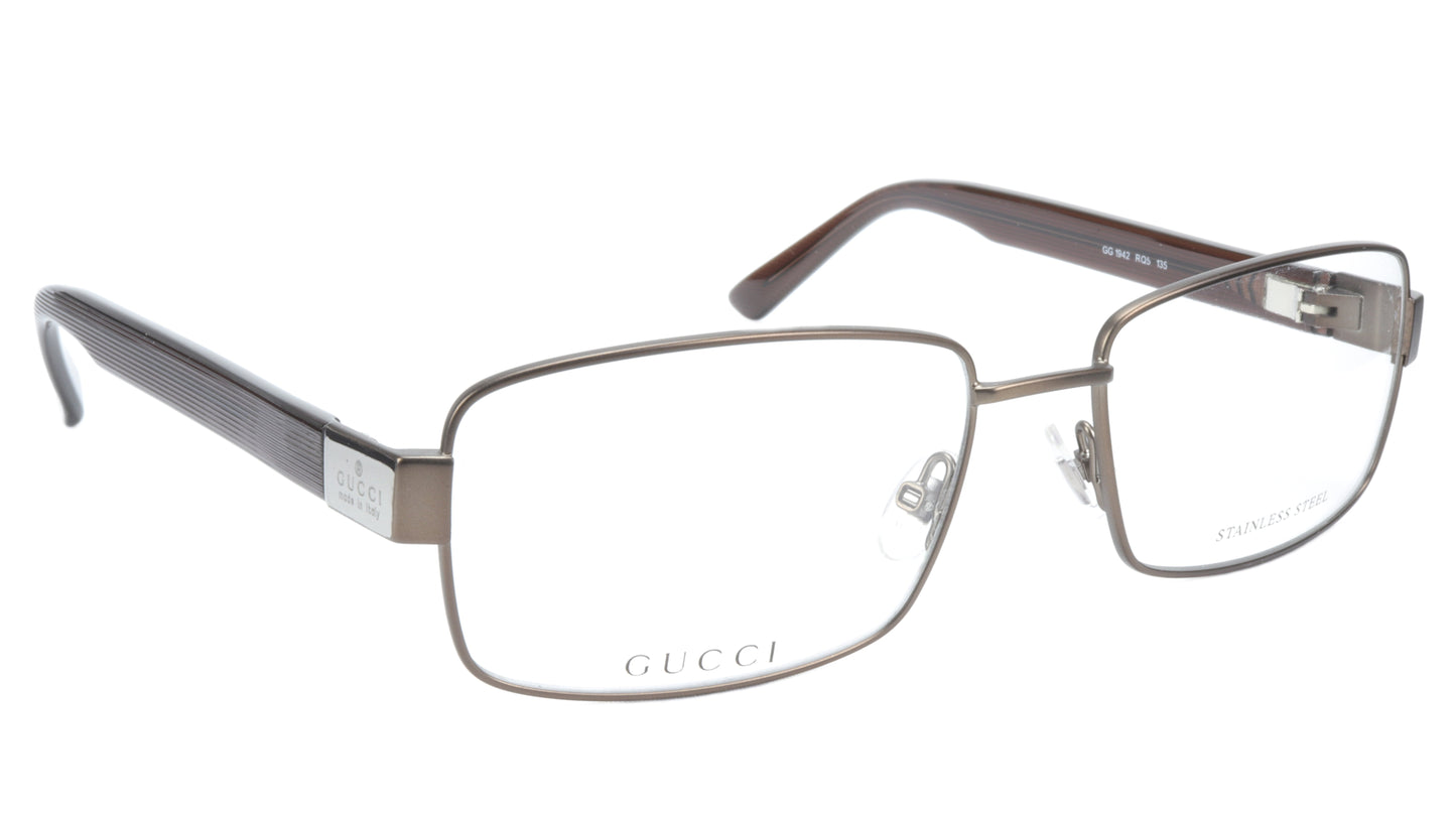 Gucci Eyeglasses Frame GG 1942 RQ5 Brown Metal Acetate Italy Made 55-17-135, 35 - Frame Bay