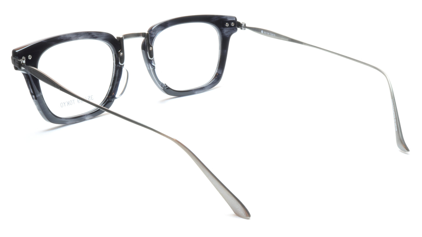 35/139 Tokyo SUMI 107-0006A Eyeglasses Frame Black Crystal Chrome 49-23-145 Japan Made - Frame Bay